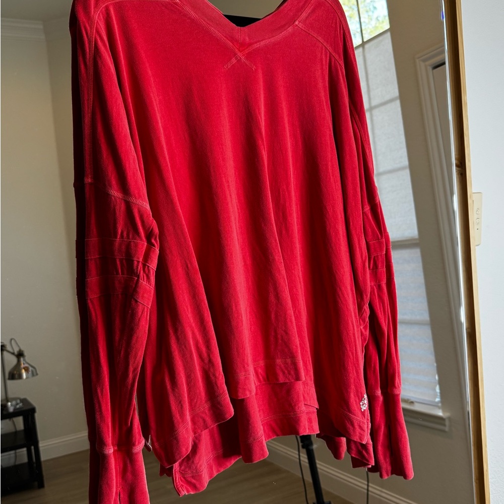 Red Long Sleeve Top
